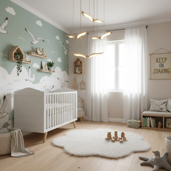 Lampa wisząca GUFO 3 ledowe złote ptaki różowe złoto 36 cm x 3