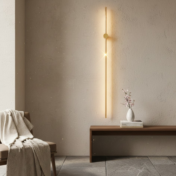 SPARO LED 100 cm - nowoczesny, długi kinkiet w złotym połysku