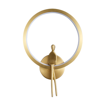 Kinkiet AMICI RING złoty ledowy siedzący ludzik 27 cm Step into Design