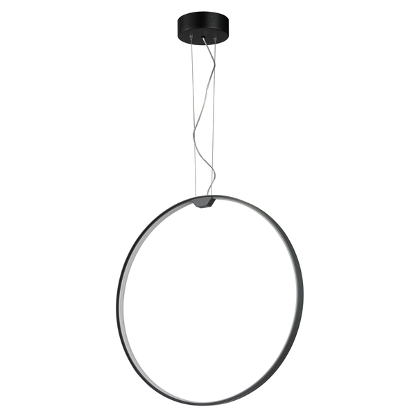 Lampa wisząca ACIRCULO ledowa czarna pionowa obręcz okrągła nowoczesna czarna 50 cm