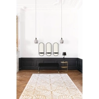 Stolik kawowy okrągły złoty metalowy KOBU wys.52 cm