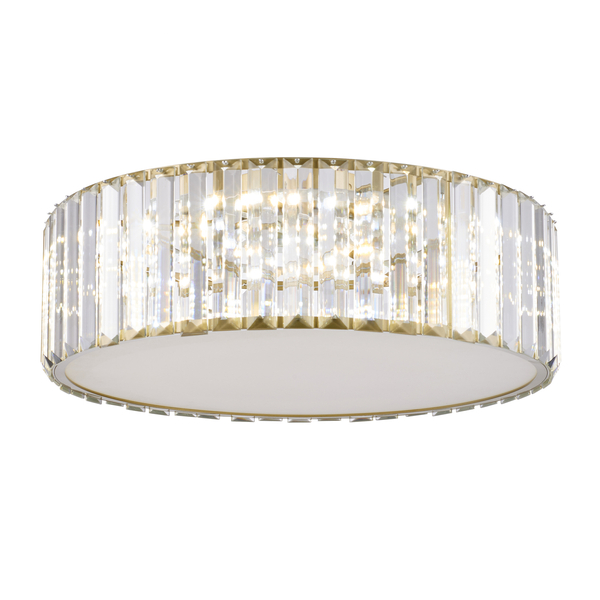 Plafon LED MAGIA-50 okrągły 50 cm - złoty kryształowy, styl glamour