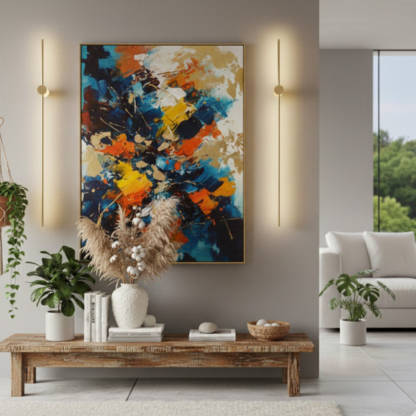 SPARO LED 120 cm - złoty połysk prosty, długi kinkiet