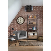 Stolik kawowy okrągły czarny metalowy KOBU wys.52 cm