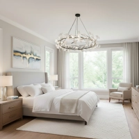 Lampa wisząca BOTANIKA czarno biała z ceramicznymi listkami 80 cm 