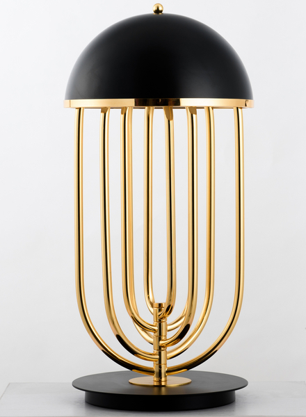 Lampa biurkowa DOLCE VITA czarno złota artdeco 60 cm Step into Design