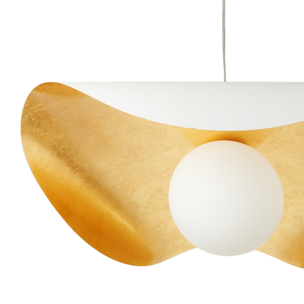 Lampa wisząca ENZO biało złota 60 cm 
