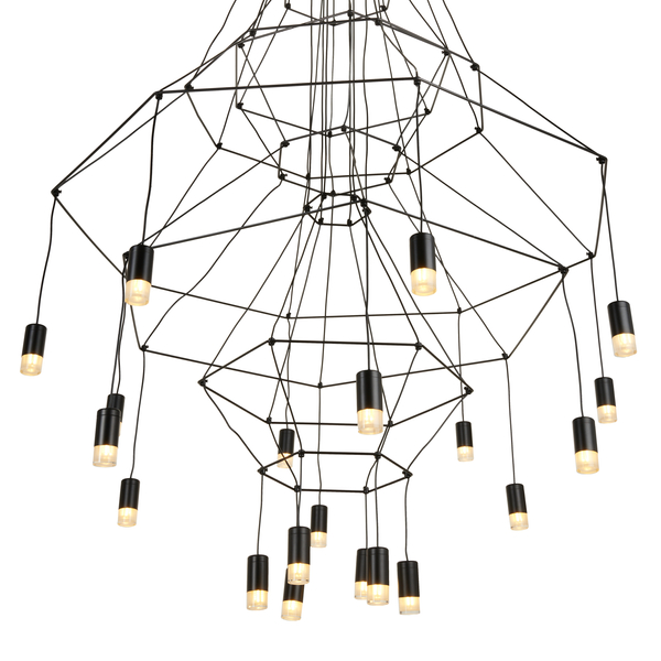 Lampa wisząca LINEA-20 czarna żyrandol loftowy