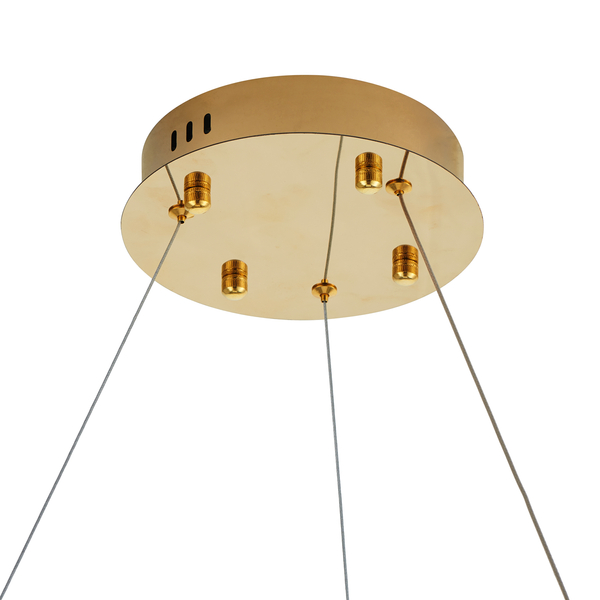 Lampa wisząca LED TIARA 60 cm - złota kryształowa okrągła, do salonu