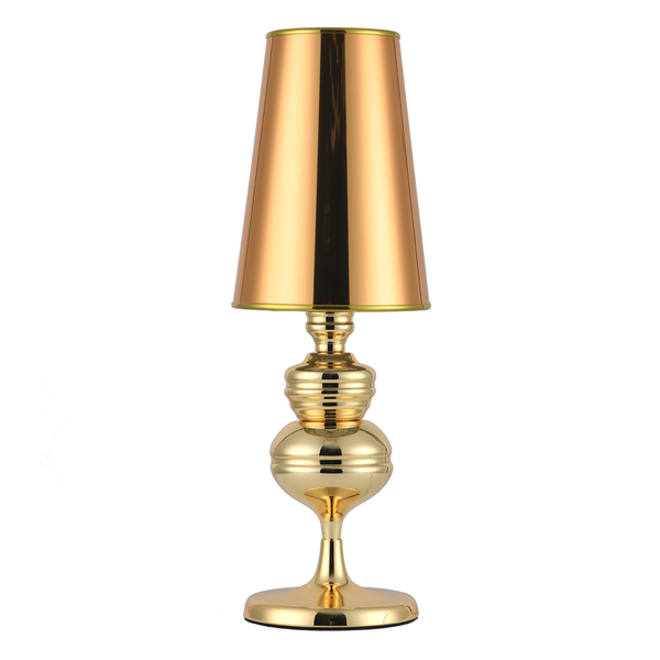 Lampa biurkowa QUEEN lustrzane złoto 18 x 53 cm 