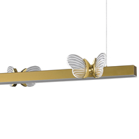 Lampa wisząca LED BUTTERFLY złota 120 cm - listwa z motylem, elegancka do salonu