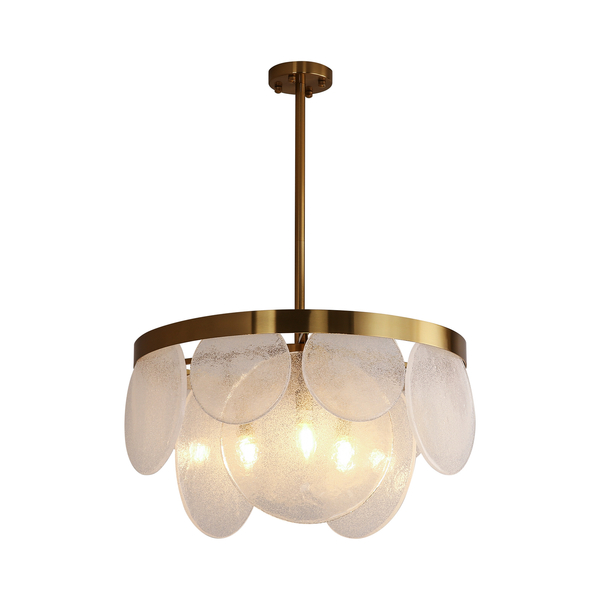 Lampa wisząca żyrandol szklany mosiężny 60 cm Aurora