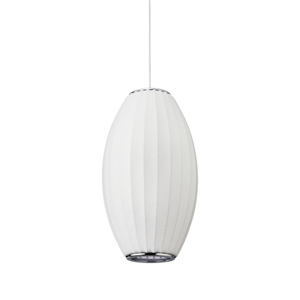 Lampa wisząca SILK BARREL biała owalna 50 cm Step into Design