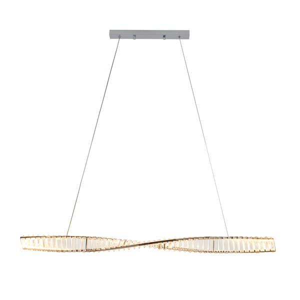 Lampa wisząca TWIST LONG LED podłużna kryształowa złota luksusowa 120m