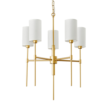 Lampa wisząca DARLING złoty klasyczny żyrandol z abażurem 60 cm