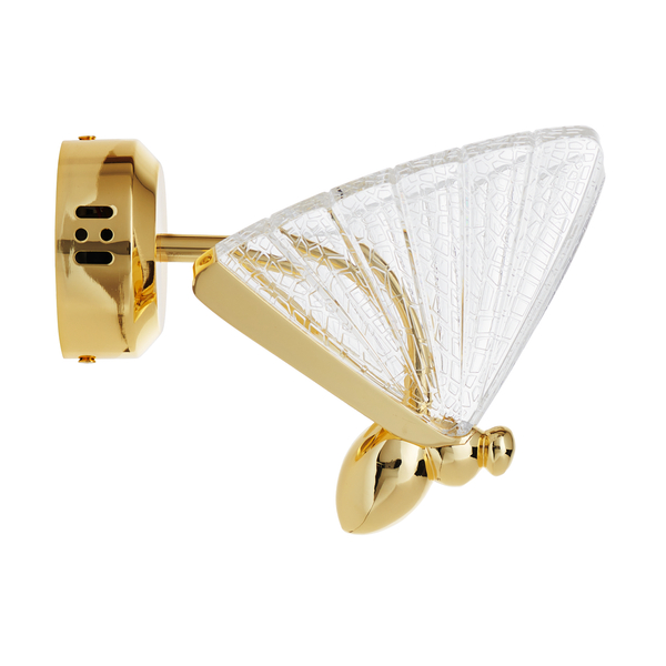 Kinkiet LED złoty BEE - motyl 18 cm, dekoracyjny