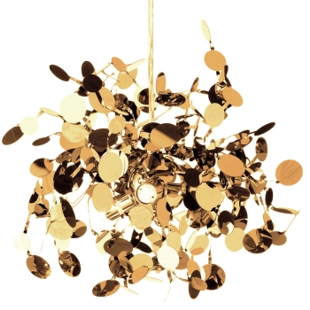 Lampa wisząca MONETTI 40 cm - złota dekoracyjna, elegancka forma