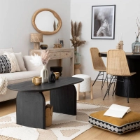 Pufa okrągła stołek INUIT biały baranek bouclette 40*35 cm