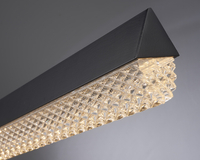 Lampa wisząca kryształowa LED ANABELLA czarna 120 cm - elegancka do salonu i jadalni