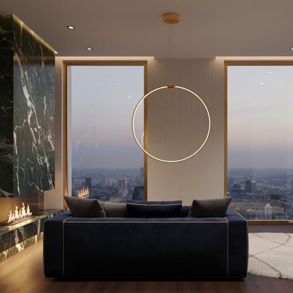 Lampa wisząca ACIRCULO 60 cm - złoty ring LED