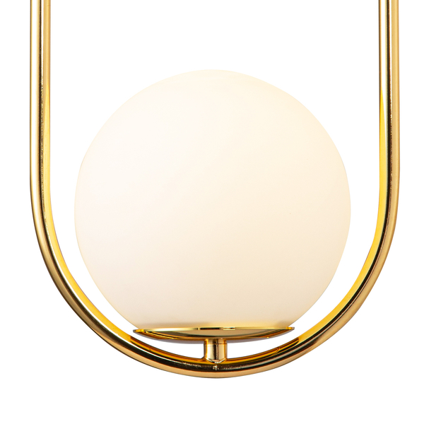 Lampa wisząca COSTA SOLO złota z biała kulą 40 cm Step into Design 