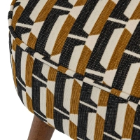 Fotel Chiara - Brązowy Fotel z podłokietnikami, Wzór Geometryczny do Salonu