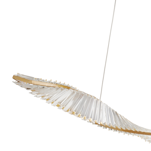 Lampa wisząca TWIST LONG LED podłużna kryształowa złota luksusowa 150 cm