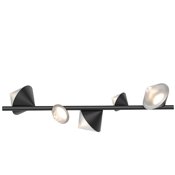 Lampa wisząca LED CONE - czarna listwa sufitowa 130 cm