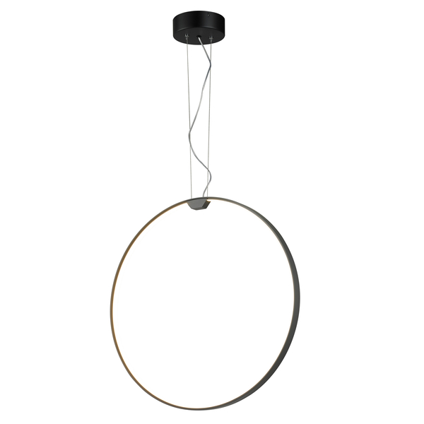 Lampa wisząca ACIRCULO ledowa czarna pionowa obręcz okrągła nowoczesna czarna 50 cm