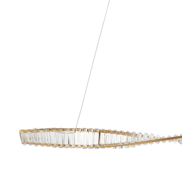 Lampa wisząca TWIST LONG LED podłużna kryształowa złota luksusowa 120m
