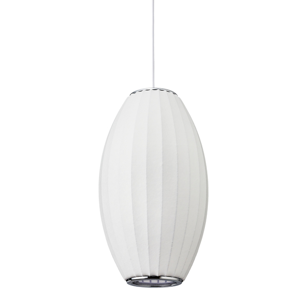Lampa wisząca SILK BARREL biała 60  owalna cm Step into Design