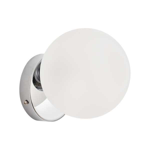 Kinkiet APIA chrom 15 cm - okrągła lampa ścienna w kształcie kuli, nowoczesna