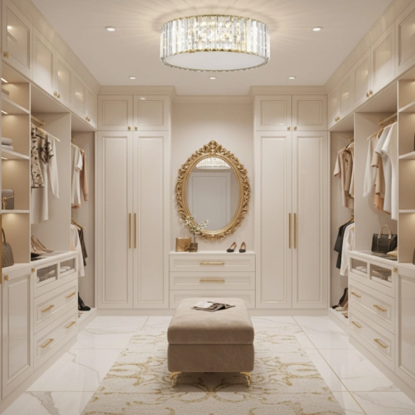 Plafon LED MAGIA-50 okrągły 50 cm - złoty kryształowy, styl glamour