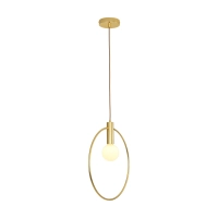 Lampa wisząca Bella 40 - nowoczesna, złota lampa w cienkiej ramie, 40cm