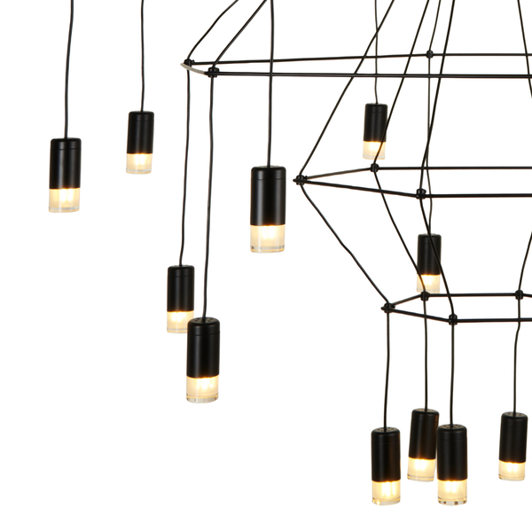 Lampa wisząca LINEA-20 czarna żyrandol loftowy