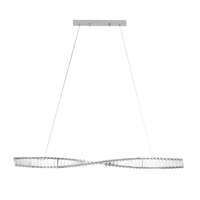 Lampa wisząca TWIST LONG LED podłużna kryształowa chrome luksusowa 120 cm