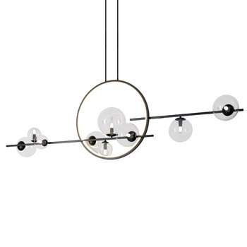 Lampa wisząca kule transparentne czarna oprawa 145 cm Orion Double
