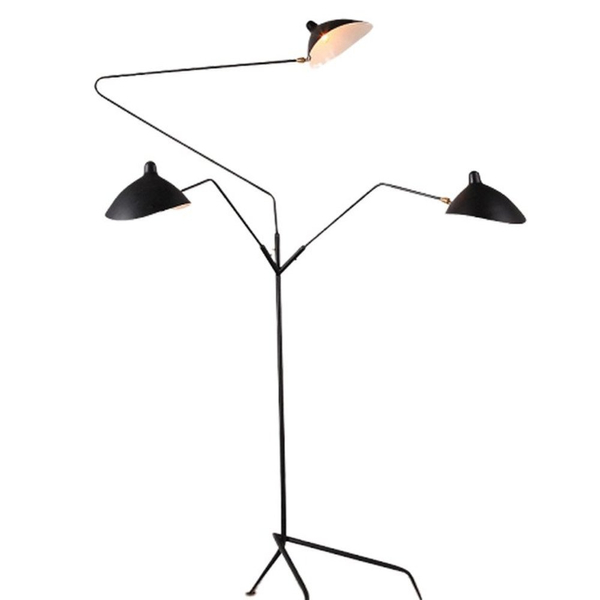 Stylowa lampa podłogowa CRANE-3F - elegancka, minimalistyczna, czarna, 210 cm