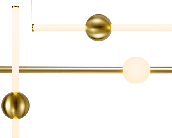 Lampa wisząca O-LINE L-4 - LED, 110 cm, mosiądz