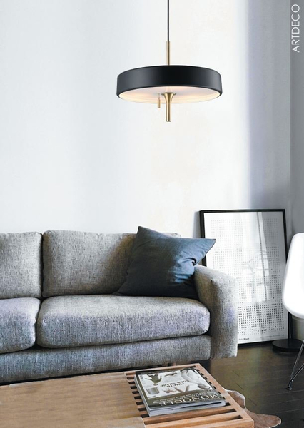 Elegancka lampa wisząca Art Deco 35 cm - czarno-złota lampa sufitowa