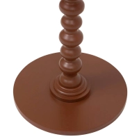 Stolik kawowy ALIX designerski z tłoczoną nogą, brązowy wys. 50 cm