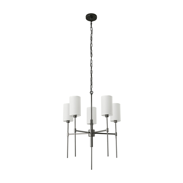 Lampa wisząca DARLING czarny klasyczny żyrandol z abażurem 60 cm 
