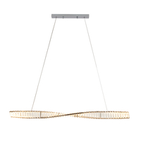 Lampa wisząca TWIST LONG LED podłużna kryształowa złota luksusowa 120m