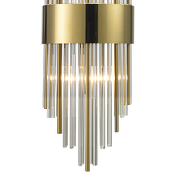 Kinkiet LED DRACO 60 cm złoty - kryształowy do salonu