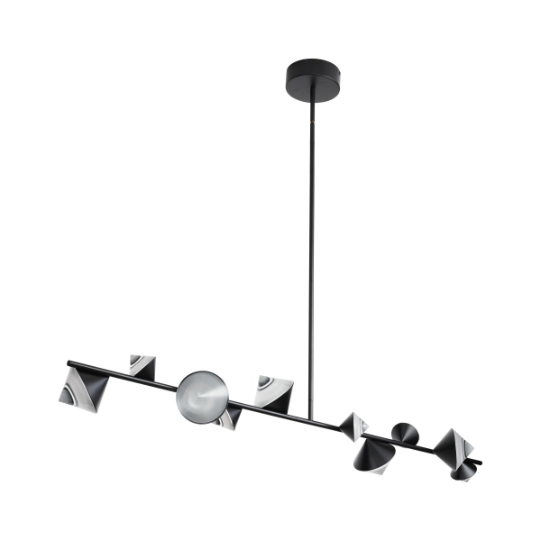 Lampa wisząca LED CONE - czarna listwa sufitowa 130 cm