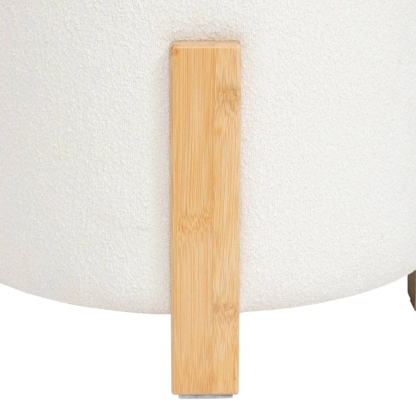 Pufa okrągła taboret BANSA biały baranek bouclette cm