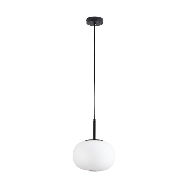 Lampa wisząca PIERROT LED biało czarna loftowa nowoczesna szklany klosz 23 cm