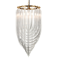 Lampa wisząca WAVE - złota z kryształowym kloszem 60 cm