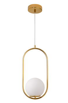 Lampa wisząca COSTA SOLO złota z biała kulą 40 cm