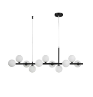 Designerska lampa wisząca MINI MOON - czarna z mlecznymi kulami